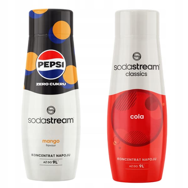 Set med 2 koncentrat och sirap för vatten. Sodastream Pepsi MAX Mango + Cola