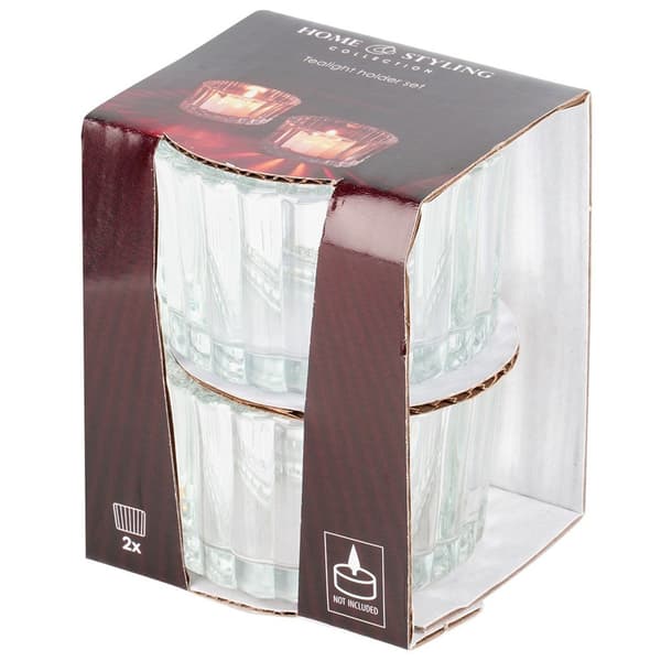 Glas tealight holder 5,7 cm 2 stk.