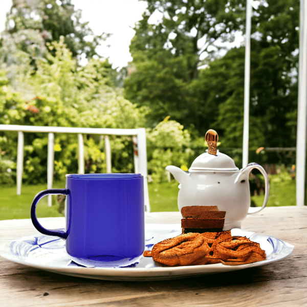 GLASKOP TIL KAFFE OG TE 310 ml. 8,7 cm MARINEBLÅ