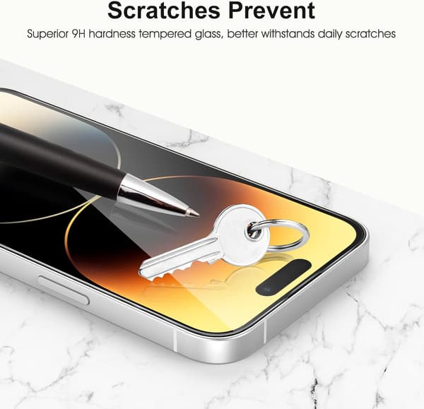 Härdat glas till Apple iPhone 12 Pro Max + ram för montering av glas, 4 delar