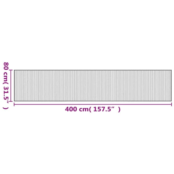 vidaXL Suorakulmainen matto, vaalea luonnonvärinen, 80x400 cm, bambu
