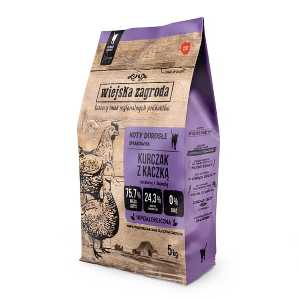 Tørfoder til katte Wiejska Zagroda 5 kg kylling og and
