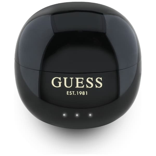 Guess Glossy Effect Egg Shape Printed Classic Logo TWS hovedtelefoner, sorte
