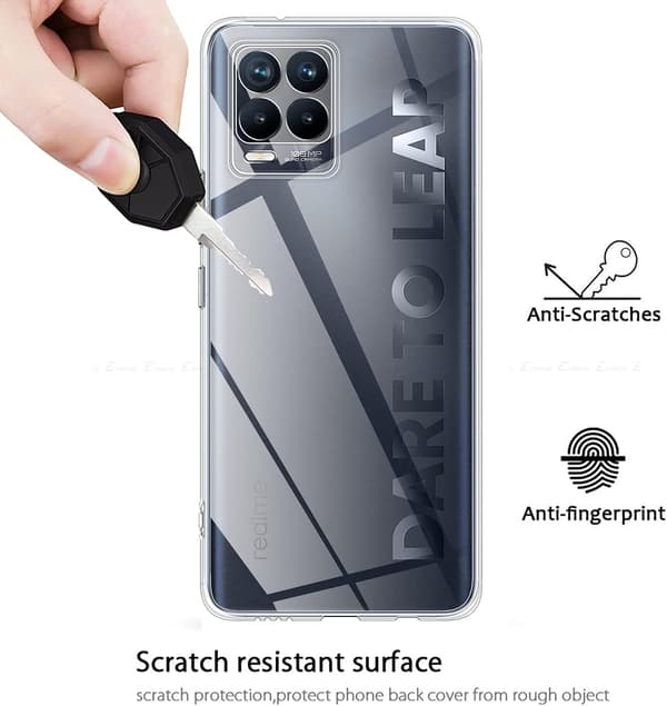 REALME 8 PRO SKAL KLART SILIKONBAKSIDA SKYDDANDE SOLID VATTENTÄT