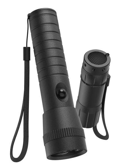 HAMA FL-DUO aluminiumslommelygte med batterier, sæt med 2, sort