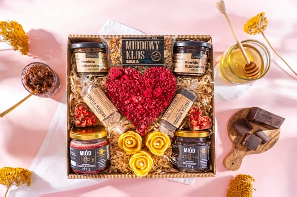 Stor presentkorg sett choklad honung ljus premium låda present