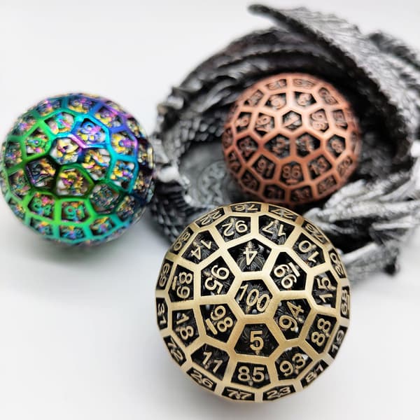 RPG Terning Metal Hundred-Sided Die D100 Dragon's Nest