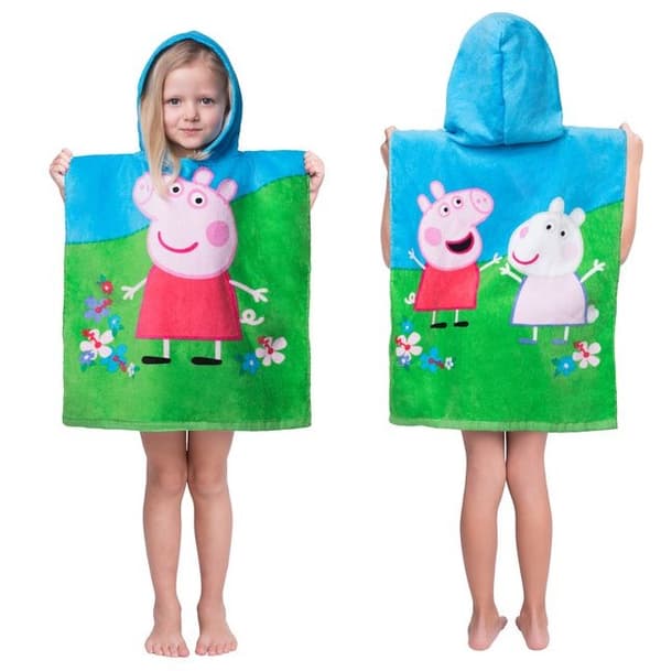Peppa Pig Badhandduksponcho med huva
