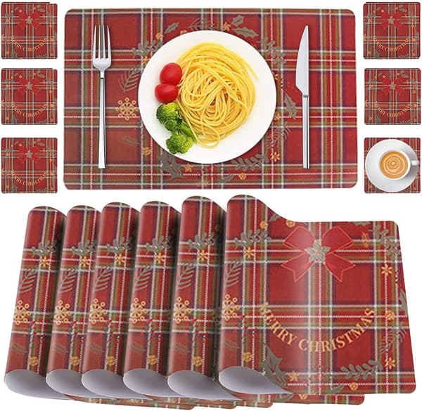TALLRIKSMÅTT Mugg RÖD JUL SET 6+6