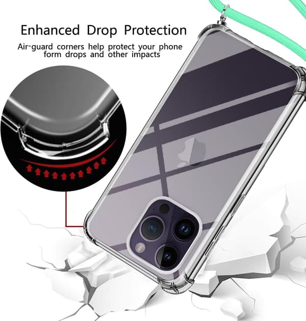 ETUI TIL IPHONE 14 PRO MAX 6,7' GLASSKÆRM LANYARD