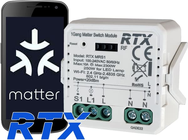 Controllerrelæ 1-kanals MATTER WiFi HomeKit Google Home Assistant Alexa