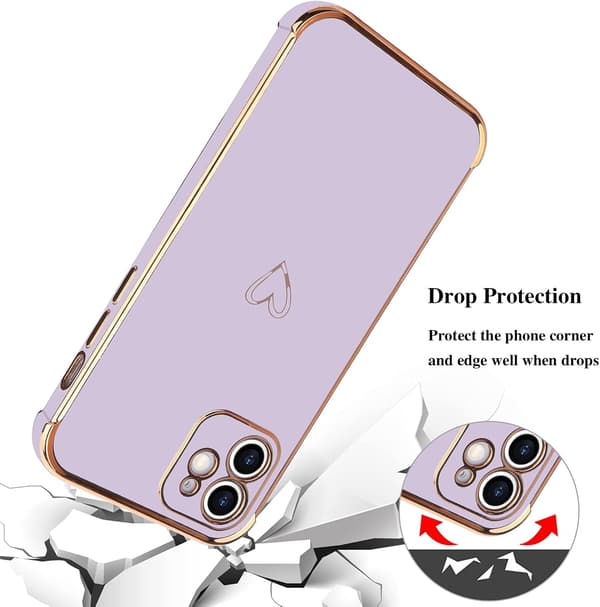 APPLE IPHONE 11 PRO SILIKONSKAL LILA BAKSIDAN GULDRAM