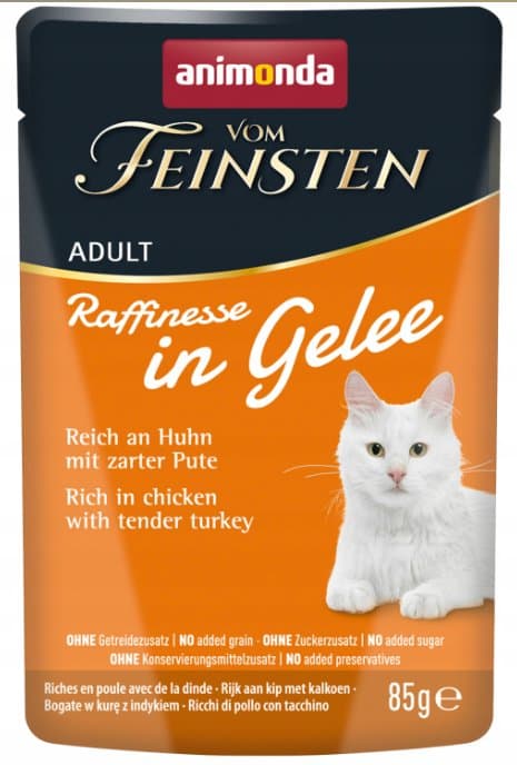 Animonda | Raffinesse in Gelee | Vådfoder til katte i gelé - 85 g pose - Kylling og kalkun 85 g