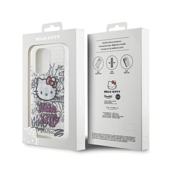Hello Kitty IML Kitty On Bricks Graffiti - iPhone 15 Pro Max-skal (vitt)