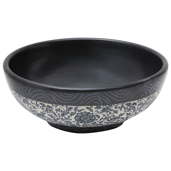 vidaXL bordvask sort og blå rund 41x14 cm