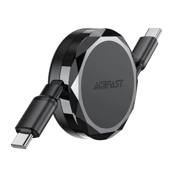 Acefast C13-03 USB-C - USB-C 60W Udtrækkeligt Kabel - Sort