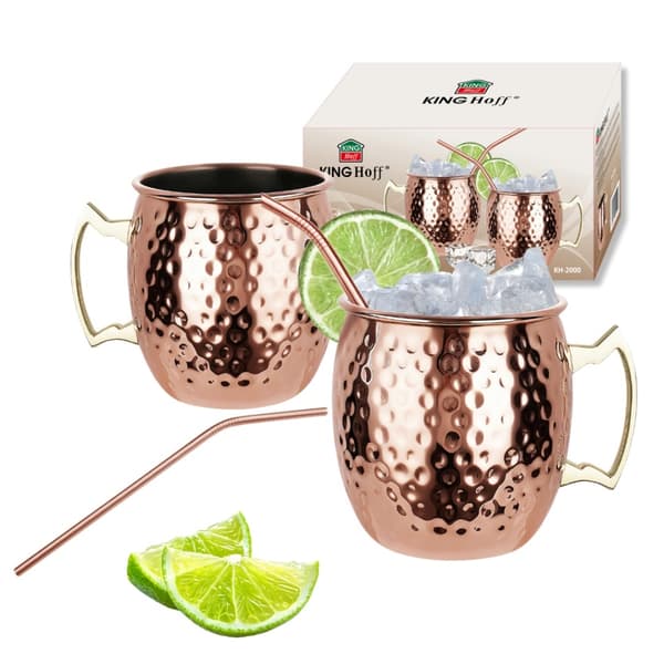 STÅLMUSSAR 500 ml FÖR DRYCKER MOSCOW MULE KINGHOFF KH-2000