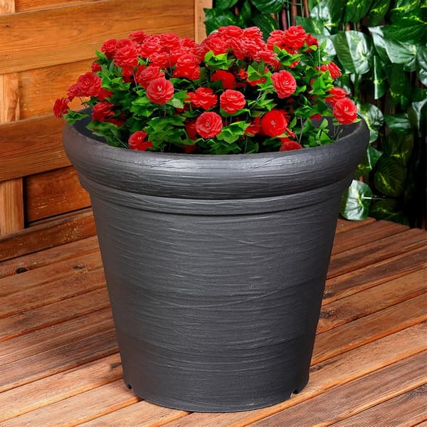 Havepotte plastik sort rund 38x34 cm