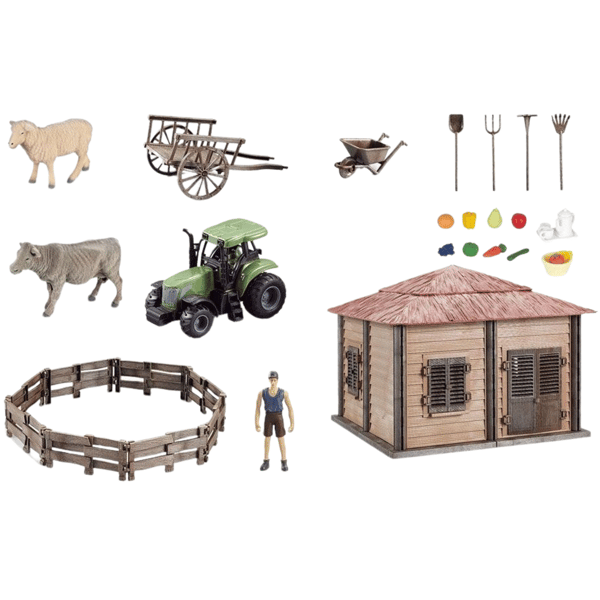 GÅRD RANCH SET GÅRDSHUS BONDE DJUR GÅRDSTRAKTOR
