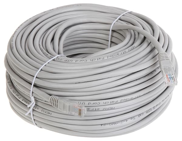 Patchcab RJ45/50 nätverkskabel grå 50 m