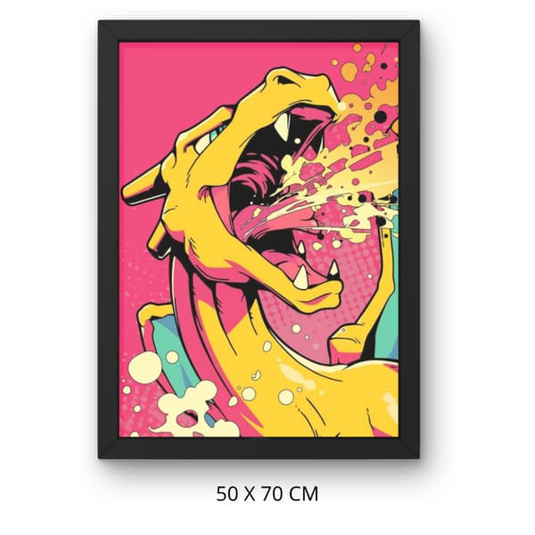 Mal efter nummer billede med ramme Pokémon Charizard 50x70 cm