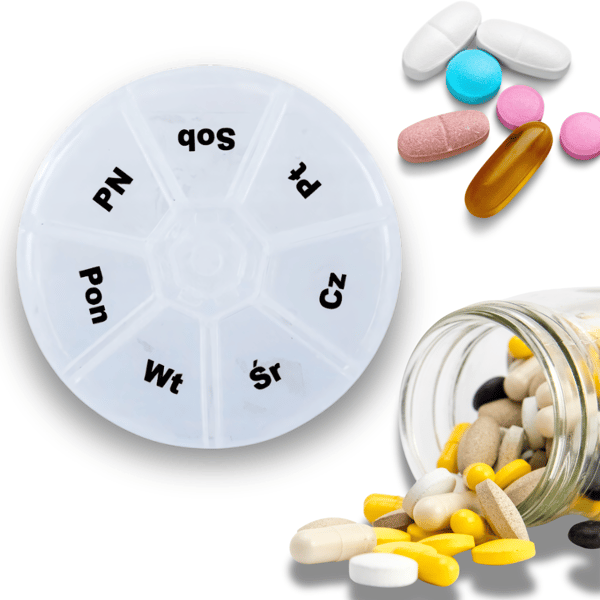 Organisator til medicin, tabletter, æske, kassette, beholder til 7 dage