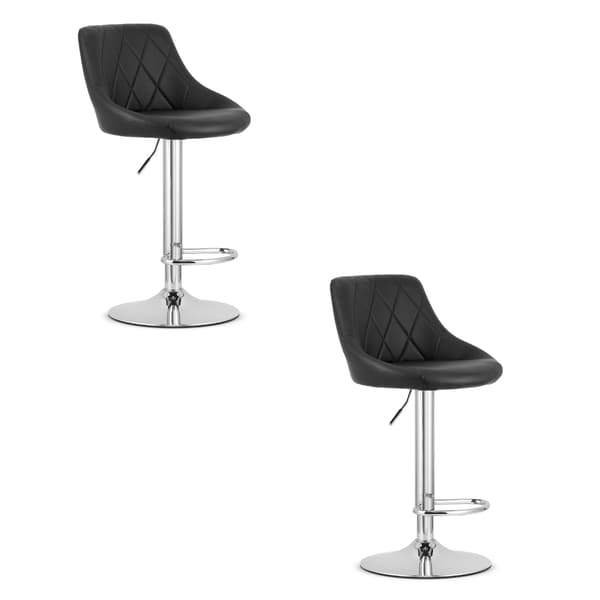 KAST skammel - sort øko-læder / forkromet stel x 2