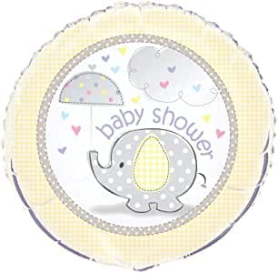 Babyshower födelsefolieballong gul 45 cm