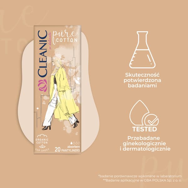 HH Cleanic Pure Cotton Panty liners Unfolded 20 st