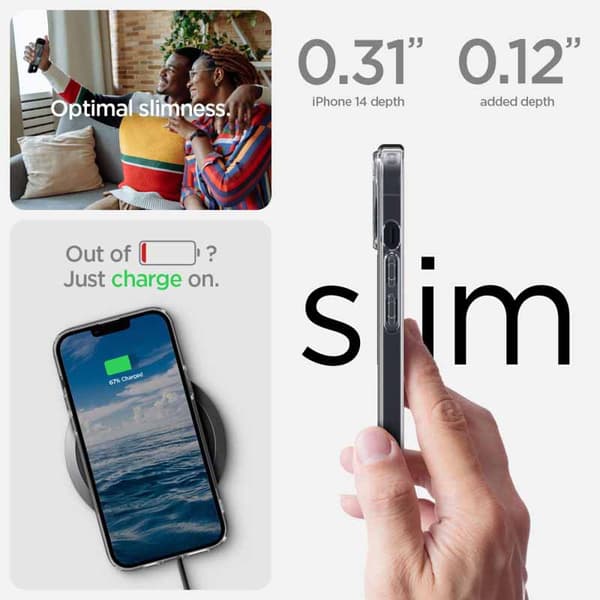 Spigen Ultra Hybrid MagSafe - Etui til iPhone 14 (Hvid)