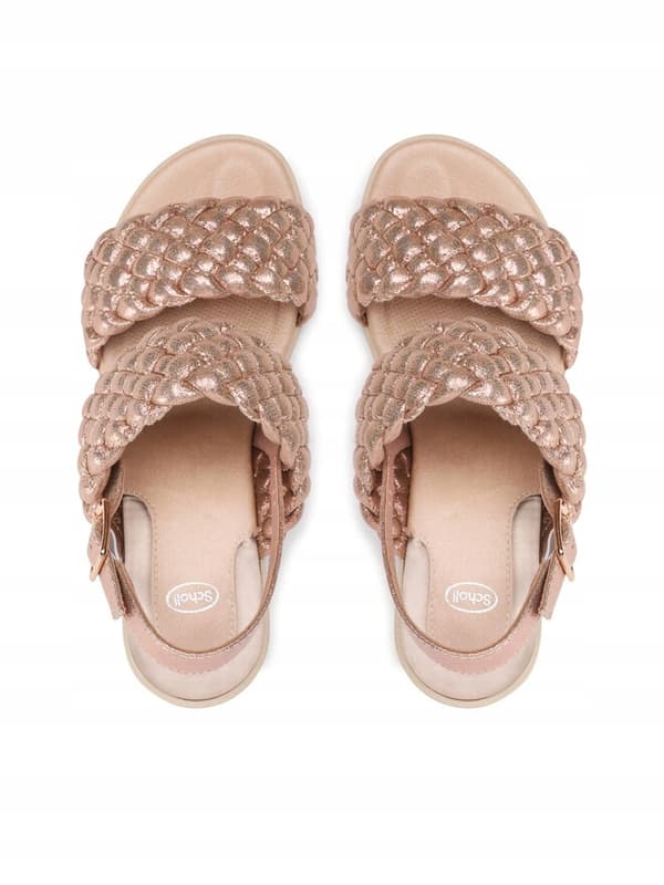 Scholl dame sommersandaler guld ON a block 37 CWF