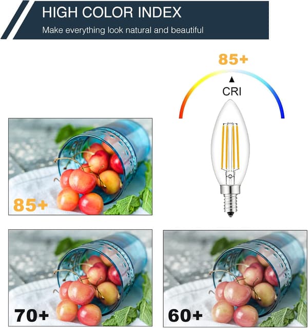 LED-kynttilälamput E14 lämmin valkoinen 4W 2700K 470LM 3 kpl