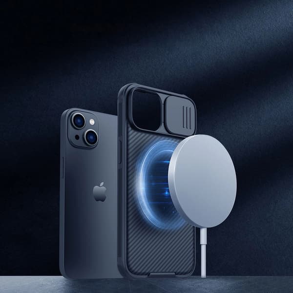 Nillkin CamShield Pro Magnetisk Etui iPhone 14 Plus Kameracover Sort (med MagSafe)