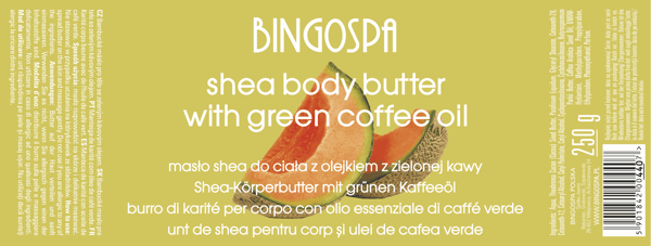 Shea body butter med grøn kaffeolie Bingospa
