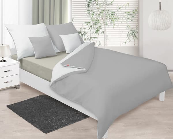 Satinsängkläder 160x200 dubbelt sikt grå nyanser