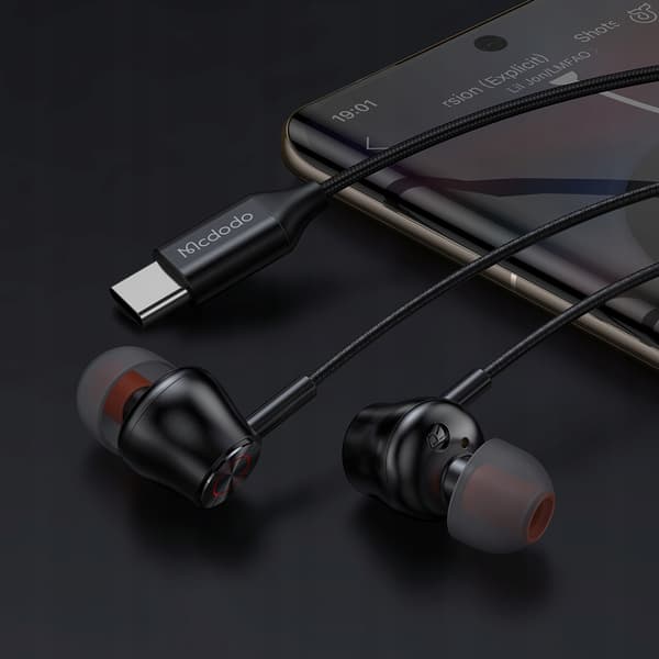 MCDODO KABELFONER TIL TELEFON MED MIKROFON I EAR MED USB-C DAC