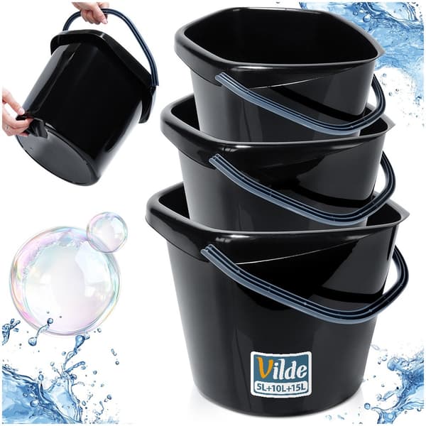 Plasthink svart 5 l, 10 l, 14 l 3 st