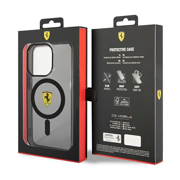 Ferrari Gennemsigtig MagSafe - iPhone 14 Pro Max Etui (Sort)