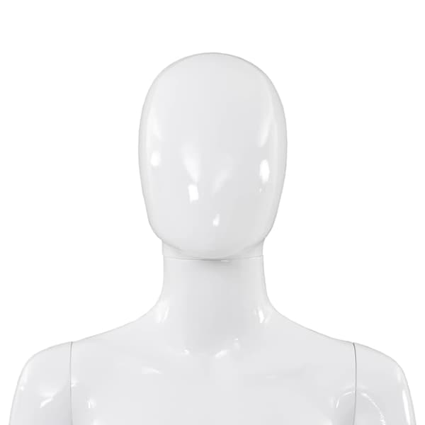 vidaXL Damskyltdocka med glasbas glansig vit 175 cm