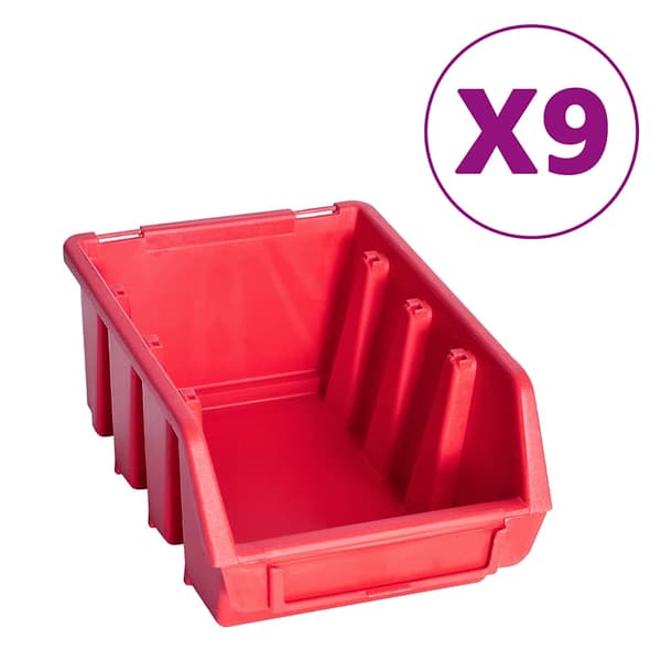 vidaXL 103-delt vægpanelorganisator rød og sort