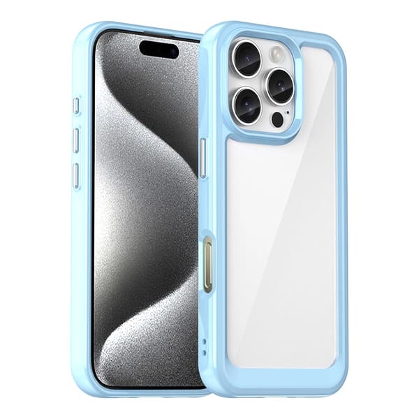 Outer Space -kotelo geelikehyksellä iPhone 16 Pro Maxille - sininen
