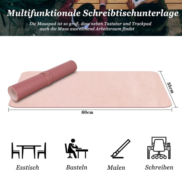 SKRIVBORDSMATETT MUSMATTA ROSA 60x35cm