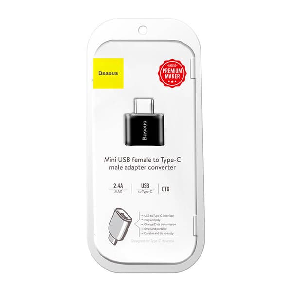 Baseus Micro USB till USB Typ-C Adapter - Svart