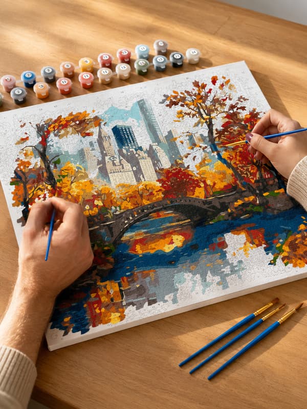 Guldpark målarbok med siffror och ram 50x40 cm