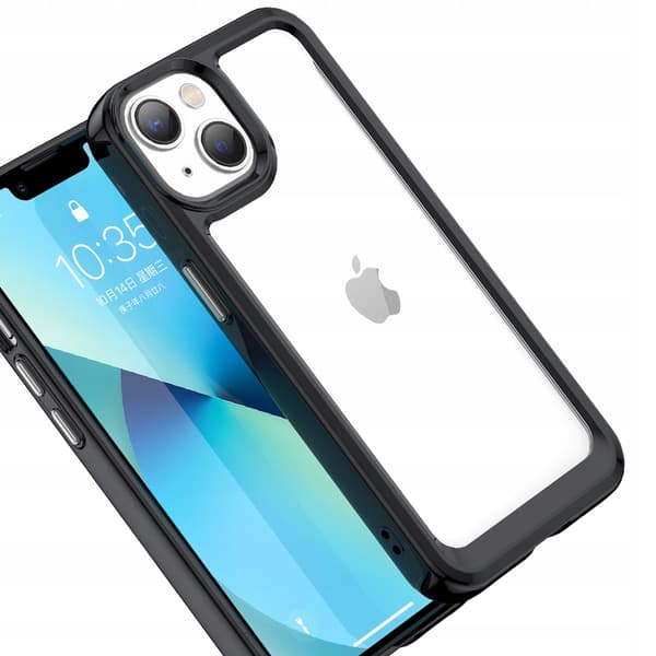Outer Space-cover til iPhone 14 Plus med hårdt cover og gelramme, sort