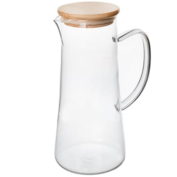 Lasinen kannu bambu kannella 1,35 l