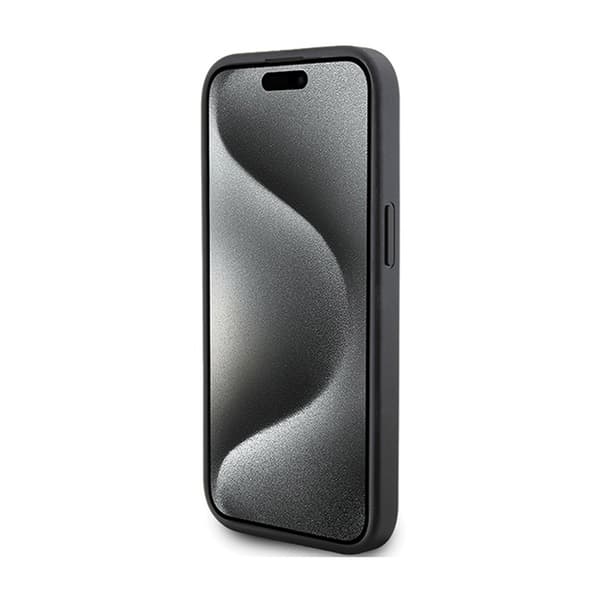 Karl Lagerfeld Quiltet K-mønster - iPhone 15 cover (sort)