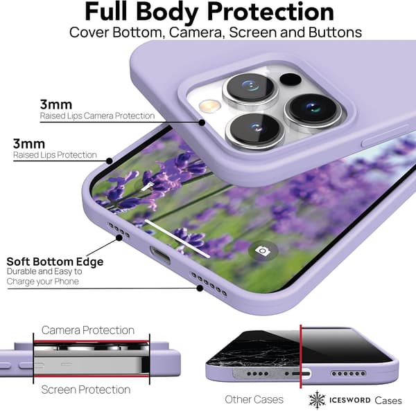 FODRAL TILL APPLE IPHONE 14 PRO MAX LILA SILIKONBAKSIDA