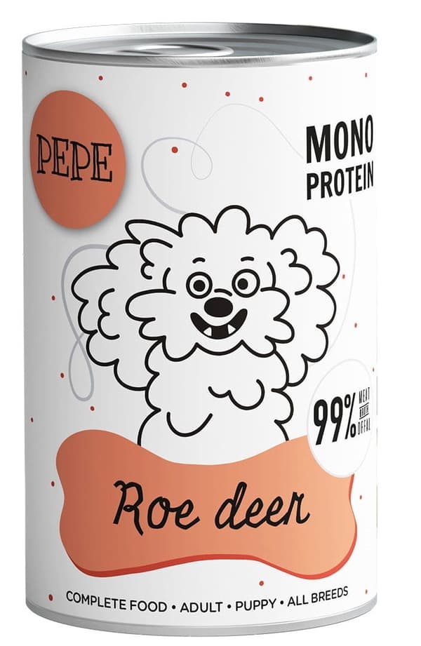 Kæledyrsboks | PEPE | Vådfoder til hunde 400g - PEPE Rådyr | Rådyr 400g