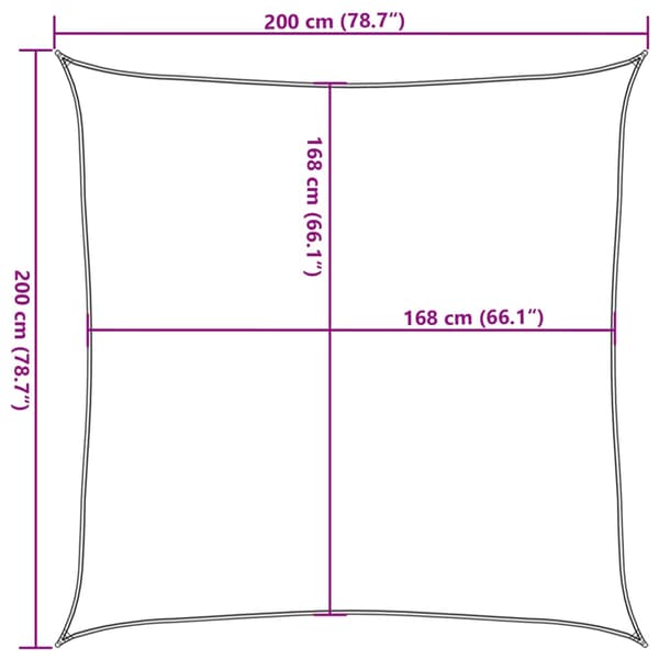 vidaXL Aurinkokenkäpurje, hiekka, 2x2 m, 100 % polyesteri